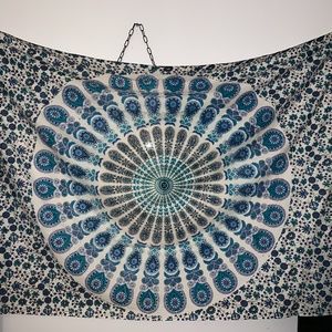 Mandala Blue Tapestry